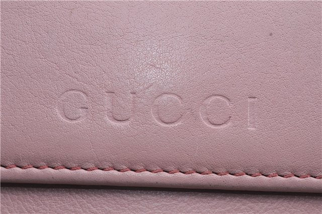 Authentic GUCCI Trifold Long Wallet Purse Leather 347112 Pink 1434D