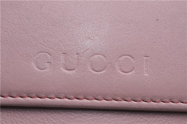 Authentic GUCCI Trifold Long Wallet Purse Leather 347112 Pink 1434D