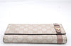 Authentic GUCCI Continental Long Wallet Purse GG PVC Leather 309760 Beige 1435D