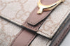 Authentic GUCCI Continental Long Wallet Purse GG PVC Leather 309760 Beige 1435D