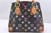 Authentic Louis Vuitton Monogram Multicolor Audra Hand Bag Black M40048 LV 1435E