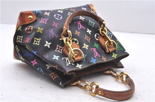 Authentic Louis Vuitton Monogram Multicolor Audra Hand Bag Black M40048 LV 1435E