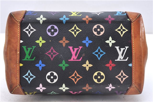 Authentic Louis Vuitton Monogram Multicolor Audra Hand Bag Black M40048 LV 1435E
