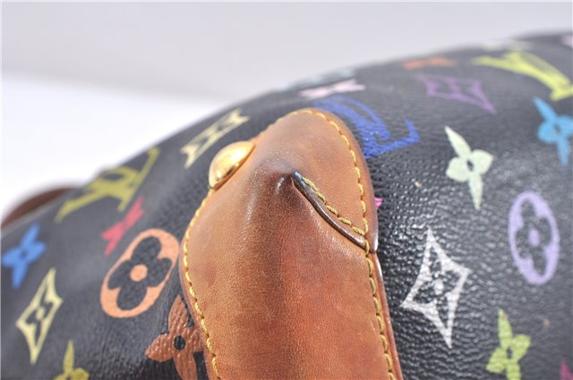 Authentic Louis Vuitton Monogram Multicolor Audra Hand Bag Black M40048 LV 1435E