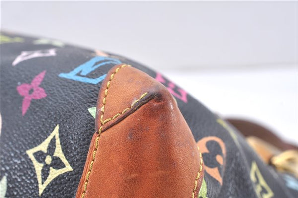Authentic Louis Vuitton Monogram Multicolor Audra Hand Bag Black M40048 LV 1435E