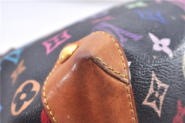 Authentic Louis Vuitton Monogram Multicolor Audra Hand Bag Black M40048 LV 1435E