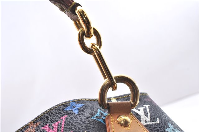 Authentic Louis Vuitton Monogram Multicolor Audra Hand Bag Black M40048 LV 1435E