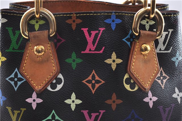 Authentic Louis Vuitton Monogram Multicolor Audra Hand Bag Black M40048 LV 1435E
