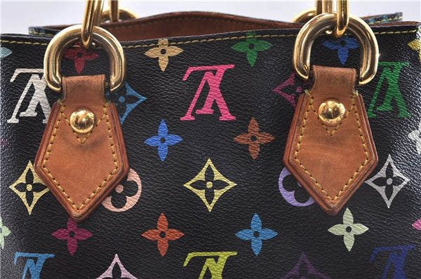Authentic Louis Vuitton Monogram Multicolor Audra Hand Bag Black M40048 LV 1435E
