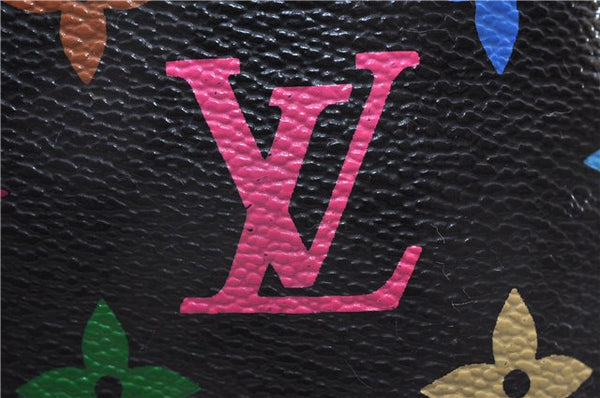 Authentic Louis Vuitton Monogram Multicolor Audra Hand Bag Black M40048 LV 1435E