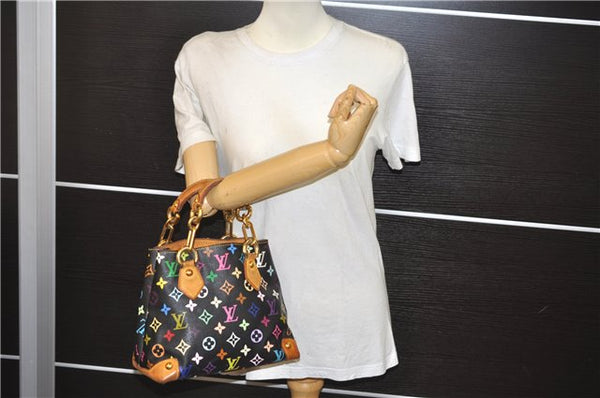 Authentic Louis Vuitton Monogram Multicolor Audra Hand Bag Black M40048 LV 1435E
