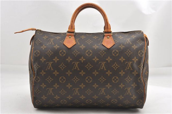 Authentic Louis Vuitton Monogram Speedy 35 Hand Boston Bag M41524 LV 1435G