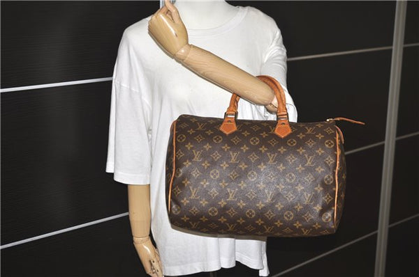 Authentic Louis Vuitton Monogram Speedy 35 Hand Boston Bag M41524 LV 1435G