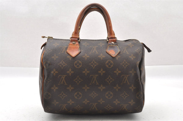 Authentic Louis Vuitton Monogram Speedy 25 Boston Hand Bag M41528 LV 1435I