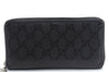 Authentic GUCCI Impreme Long Wallet Purse GG PVC 307982 Black 1436D