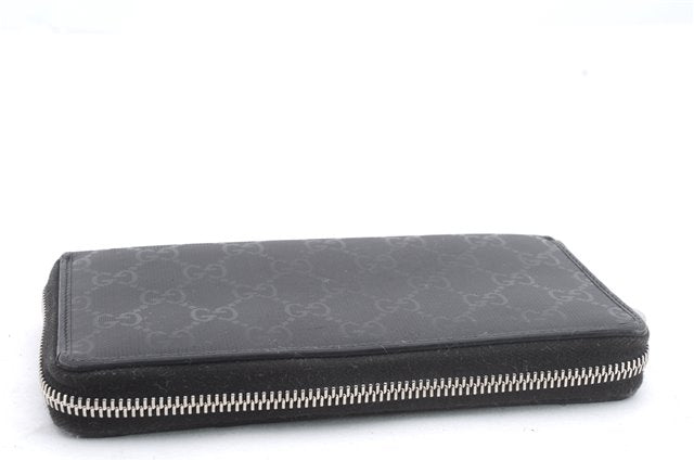 Authentic GUCCI Impreme Long Wallet Purse GG PVC 307982 Black 1436D