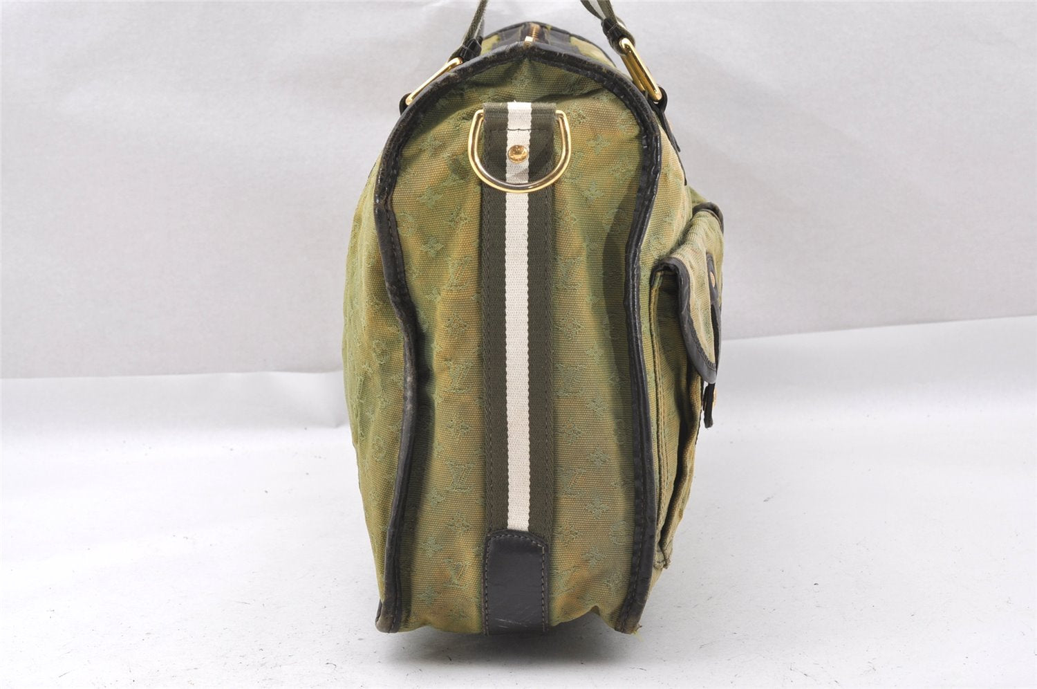 Auth Louis Vuitton Monogram Mini Sac Marie Kate 48h Hand Bag M42342 Green 1436I