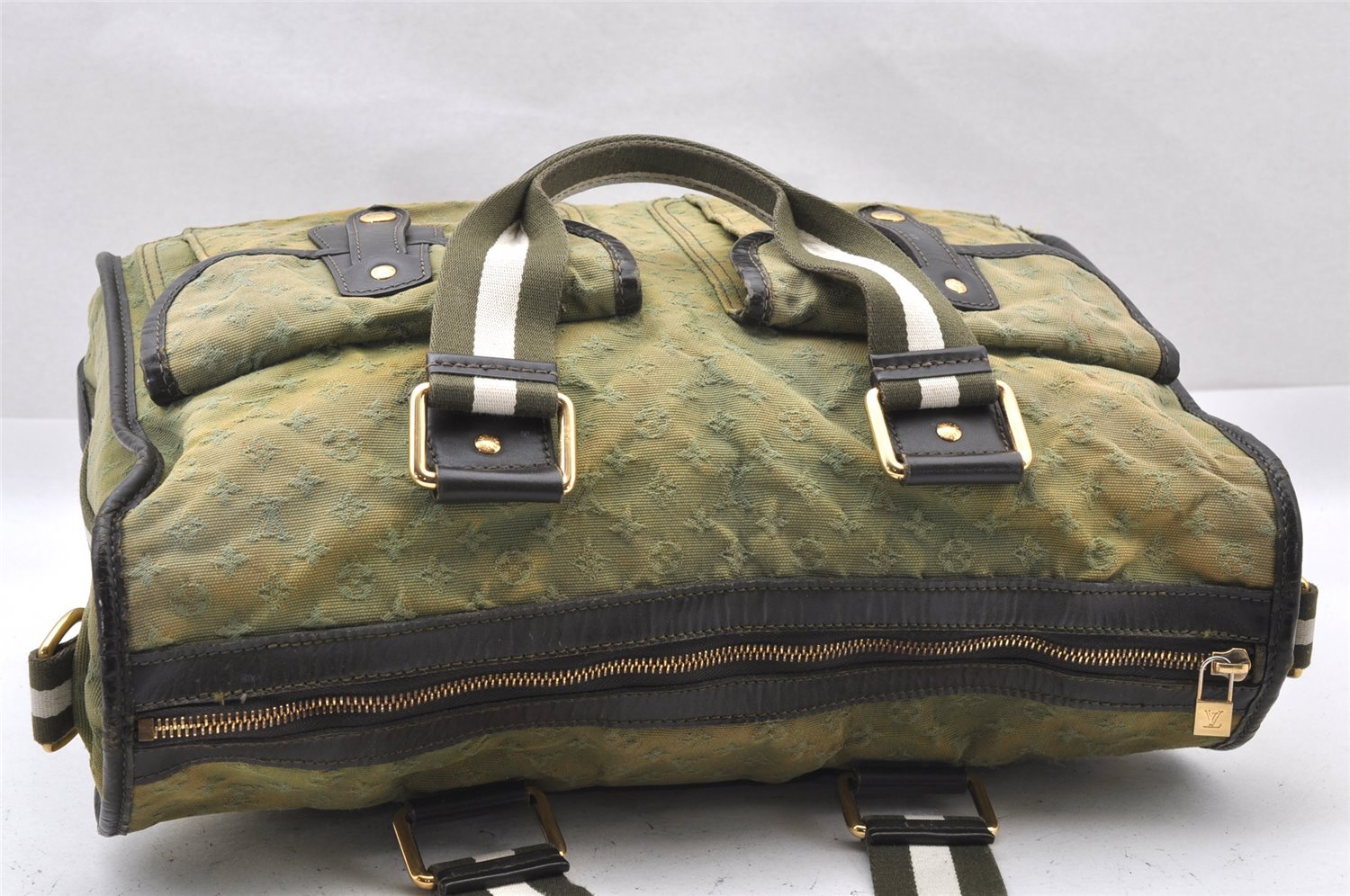 Auth Louis Vuitton Monogram Mini Sac Marie Kate 48h Hand Bag M42342 Green 1436I