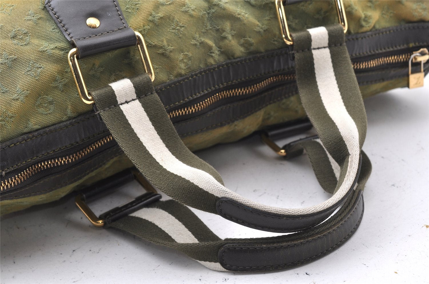 Auth Louis Vuitton Monogram Mini Sac Marie Kate 48h Hand Bag M42342 Green 1436I