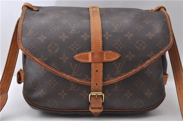 Auth Louis Vuitton Monogram Saumur 30 Shoulder Cross Body Bag M42256 LV 1441D