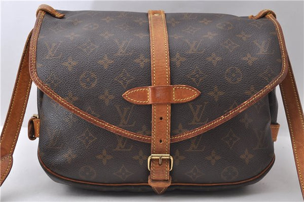 Auth Louis Vuitton Monogram Saumur 30 Shoulder Cross Body Bag M42256 LV 1441D