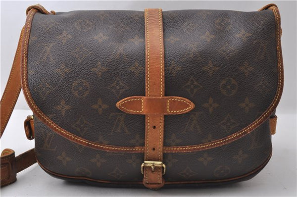 Auth Louis Vuitton Monogram Saumur 30 Shoulder Cross Body Bag M42256 LV 1441D
