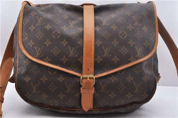 Auth Louis Vuitton Monogram Saumur 35 Shoulder Cross Body Bag M42254 LV 1442D