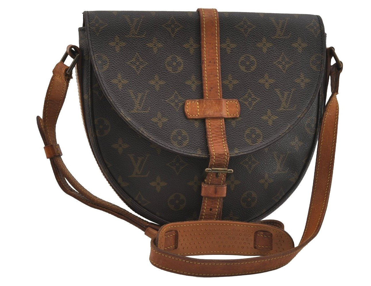 Authentic Louis Vuitton Monogram Chantilly GM Shoulder Cross Bag M51232 LV 1442I