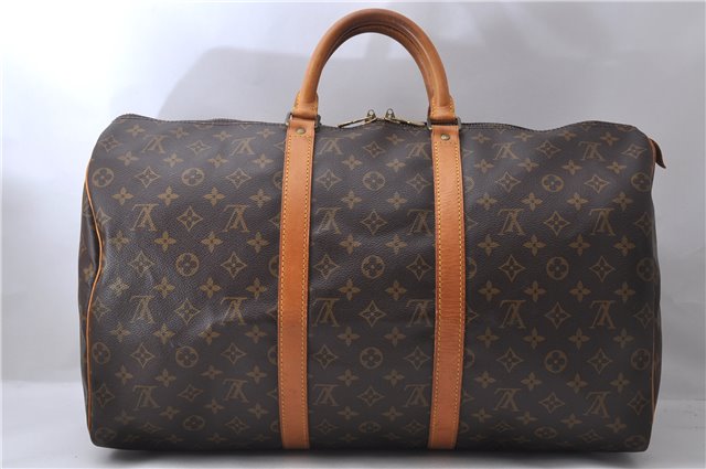 Auth Louis Vuitton Monogram Keepall Bandouliere 50 Boston Bag M41416 LV 1443D