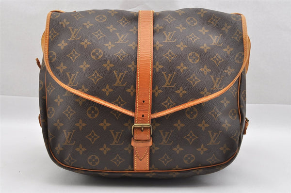 Authentic Louis Vuitton Monogram Saumur 35 Shoulder Cross Bag M42254 LV 1443I