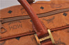 Authentic MCM Visetos Leather Vintage 2Way Travel Boston Bag Brown 1445D