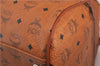 Authentic MCM Visetos Leather Vintage 2Way Travel Boston Bag Brown 1445D