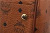 Authentic MCM Visetos Leather Vintage 2Way Travel Boston Bag Brown 1445D