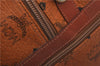 Authentic MCM Visetos Leather Vintage 2Way Travel Boston Bag Brown 1445D