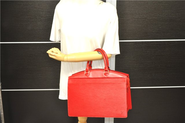 Authentic Louis Vuitton Epi Riviera Hand Bag Red M48187 LV 1446D