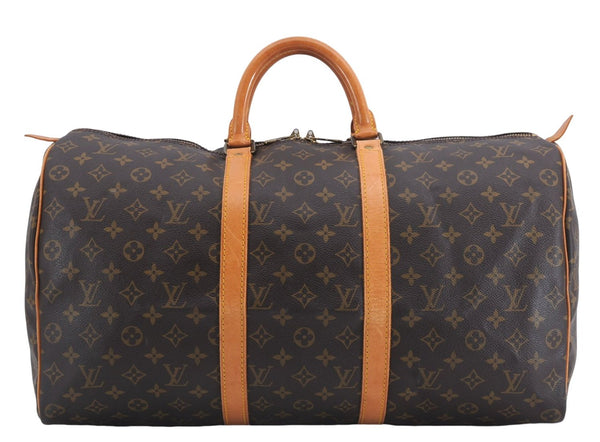 Authentic Louis Vuitton Monogram Keepall 50 Travel Boston Bag M41426 LV 1446E