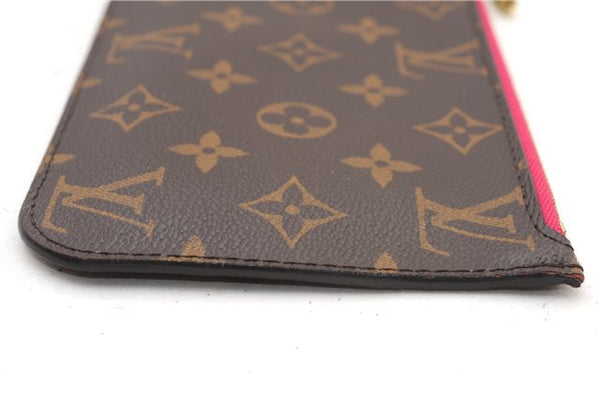 Authentic Louis Vuitton Monogram Neverfull Pouch Purse Clutch Bag Pink LV 1446F