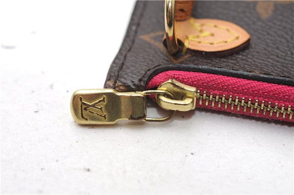 Authentic Louis Vuitton Monogram Neverfull Pouch Purse Clutch Bag Pink LV 1446F