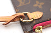 Authentic Louis Vuitton Monogram Neverfull Pouch Purse Clutch Bag Pink LV 1446F