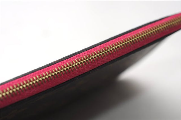 Authentic Louis Vuitton Monogram Neverfull Pouch Purse Clutch Bag Pink LV 1446F