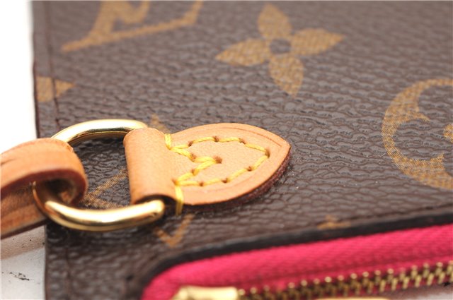 Authentic Louis Vuitton Monogram Neverfull Pouch Purse Clutch Bag Pink LV 1446F