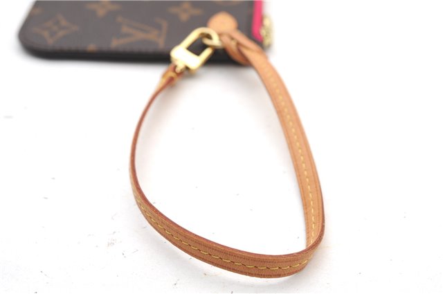 Authentic Louis Vuitton Monogram Neverfull Pouch Purse Clutch Bag Pink LV 1446F