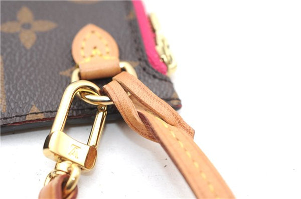Authentic Louis Vuitton Monogram Neverfull Pouch Purse Clutch Bag Pink LV 1446F