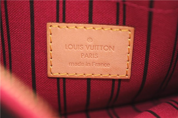 Authentic Louis Vuitton Monogram Neverfull Pouch Purse Clutch Bag Pink LV 1446F