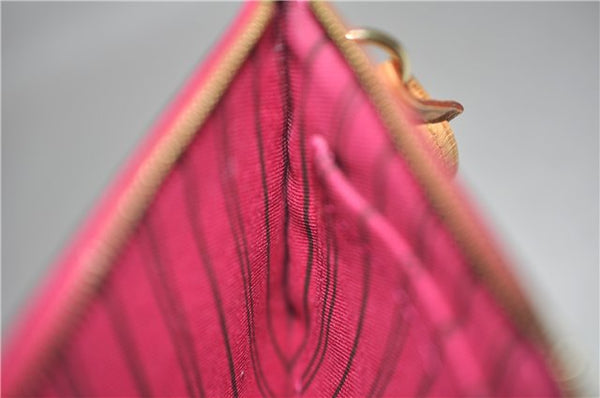 Authentic Louis Vuitton Monogram Neverfull Pouch Purse Clutch Bag Pink LV 1446F