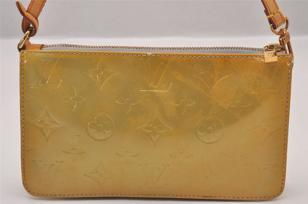 Authentic Louis Vuitton Vernis Lexington Hand Bag Pouch Yellow M91056 LV 1446I