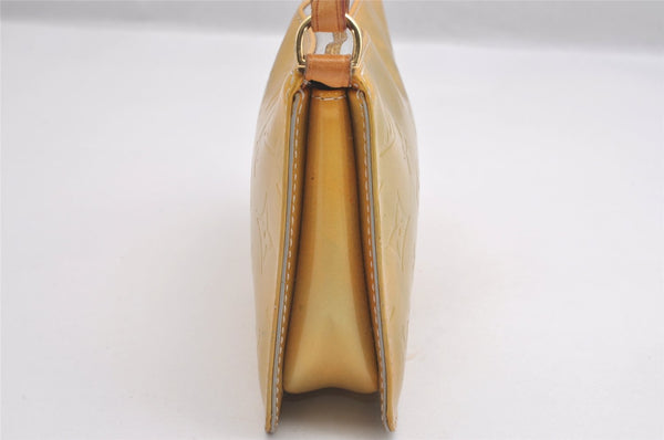 Authentic Louis Vuitton Vernis Lexington Hand Bag Pouch Yellow M91056 LV 1446I