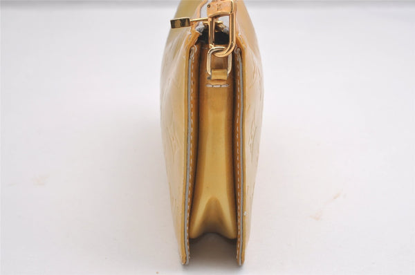 Authentic Louis Vuitton Vernis Lexington Hand Bag Pouch Yellow M91056 LV 1446I