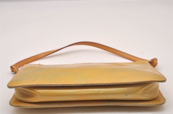 Authentic Louis Vuitton Vernis Lexington Hand Bag Pouch Yellow M91056 LV 1446I