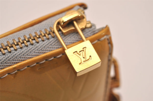 Authentic Louis Vuitton Vernis Lexington Hand Bag Pouch Yellow M91056 LV 1446I